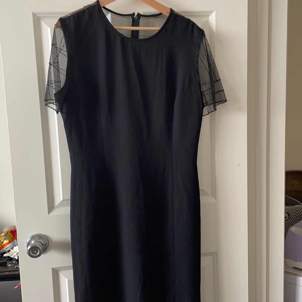 Donna Morgan Little Black Dress Sheer Back Size 12